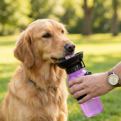 Flofrei® Hunde-Trinkflasche – 2-in-1 Flasche & Napf für unterwegs