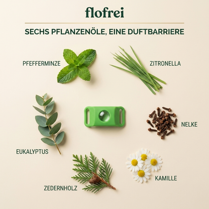 Flofrei® Naturschutz-Anhänger – 12 Monate Schutz vor Flöhen, Zecken & Parasiten