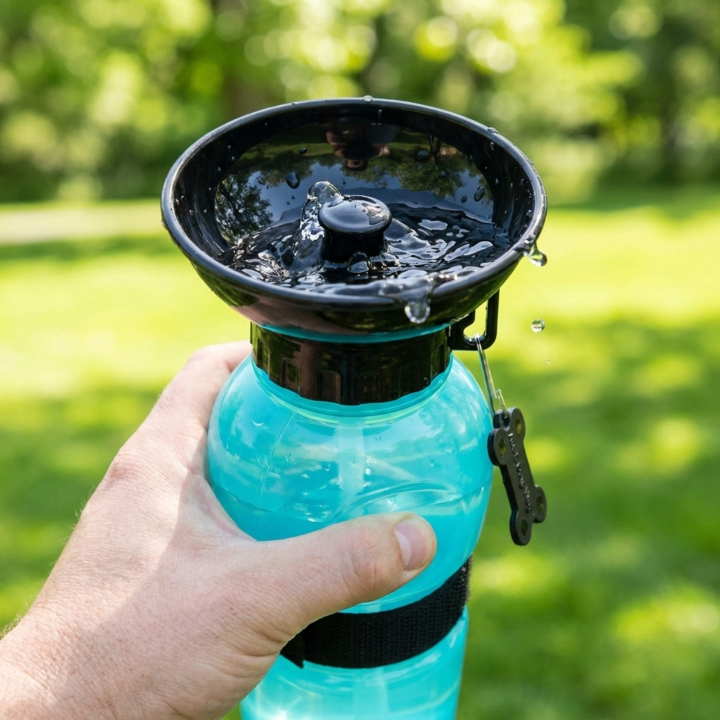Flofrei® Hunde-Trinkflasche – 2-in-1 Flasche & Napf für unterwegs