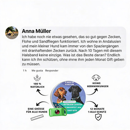 Flofrei® Naturschutz-Anhänger – 12 Monate Schutz vor Flöhen, Zecken & Parasiten