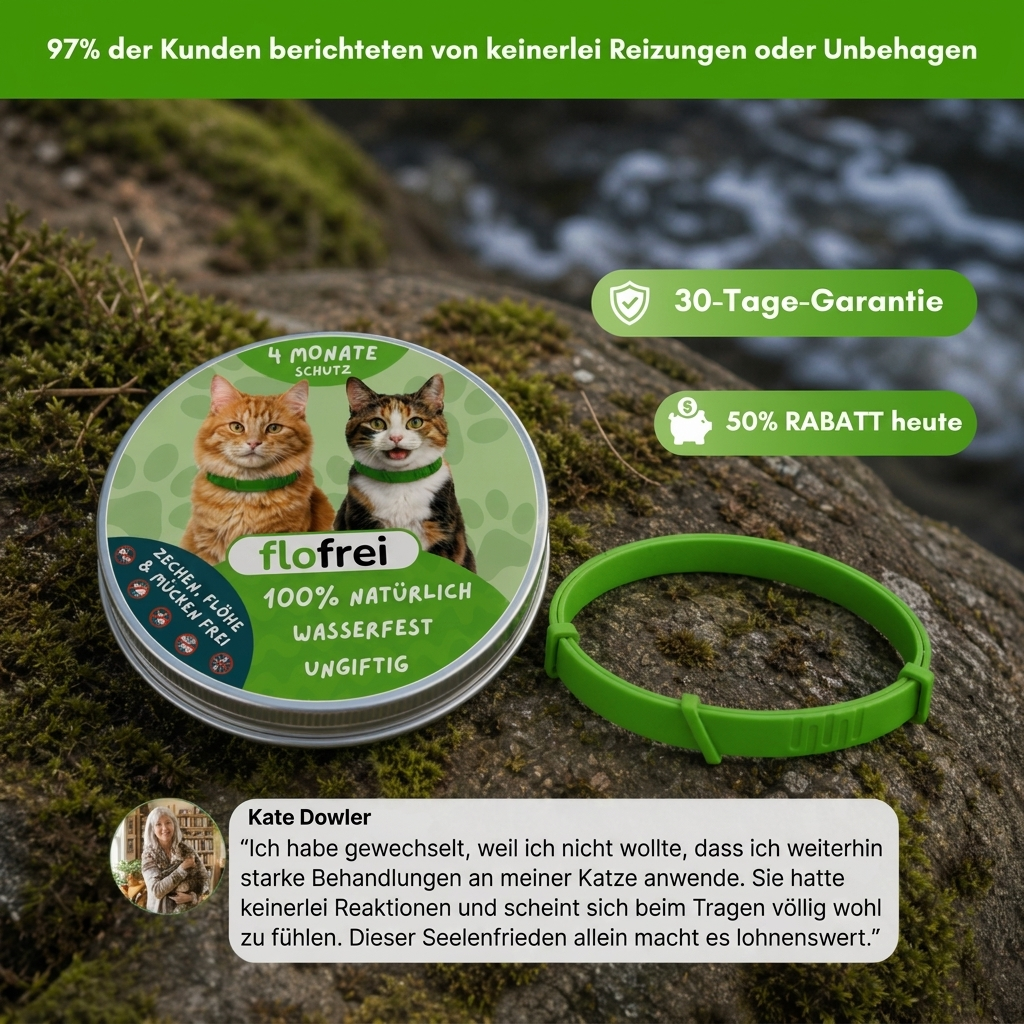 Flofrei® für Katzen | Natürlicher Floh- & Zeckenschutz 4 Monate
