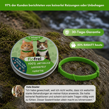 Flofrei® für Katzen | Natürlicher Floh- & Zeckenschutz 4 Monate