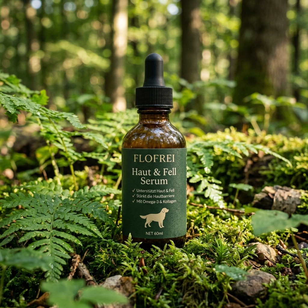 Flofrei® Haut & Fell Serum Tropfen für Hunde  Omega-3 & Kollagen