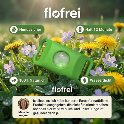 Flofrei® Naturschutz-Anhänger – 12 Monate Schutz vor Flöhen, Zecken & Parasiten