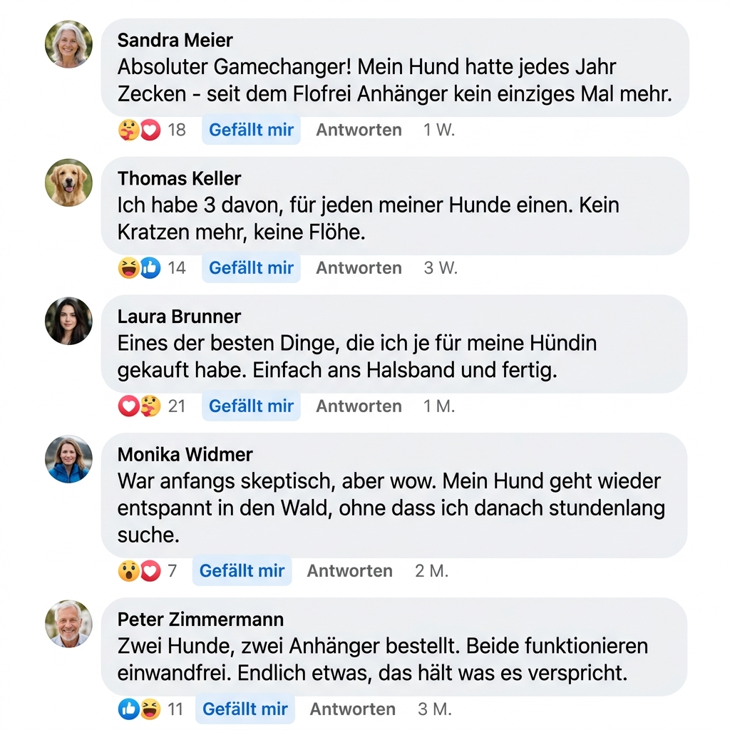 Flofrei® Naturschutz-Anhänger – 12 Monate Schutz vor Flöhen, Zecken & Parasiten