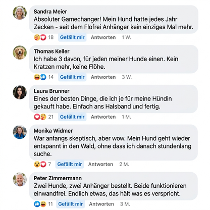 Flofrei® Naturschutz-Anhänger – 12 Monate Schutz vor Flöhen, Zecken & Parasiten